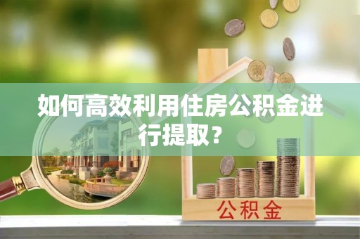 榆中如何高效利用住房公积金进行提取？